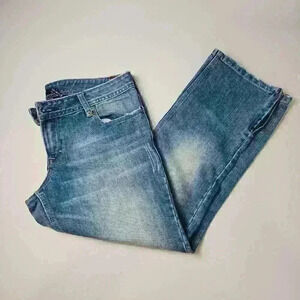 Buffalo David Bitton Light Denim Cropped Denim Zipper Along Ankle Size 31